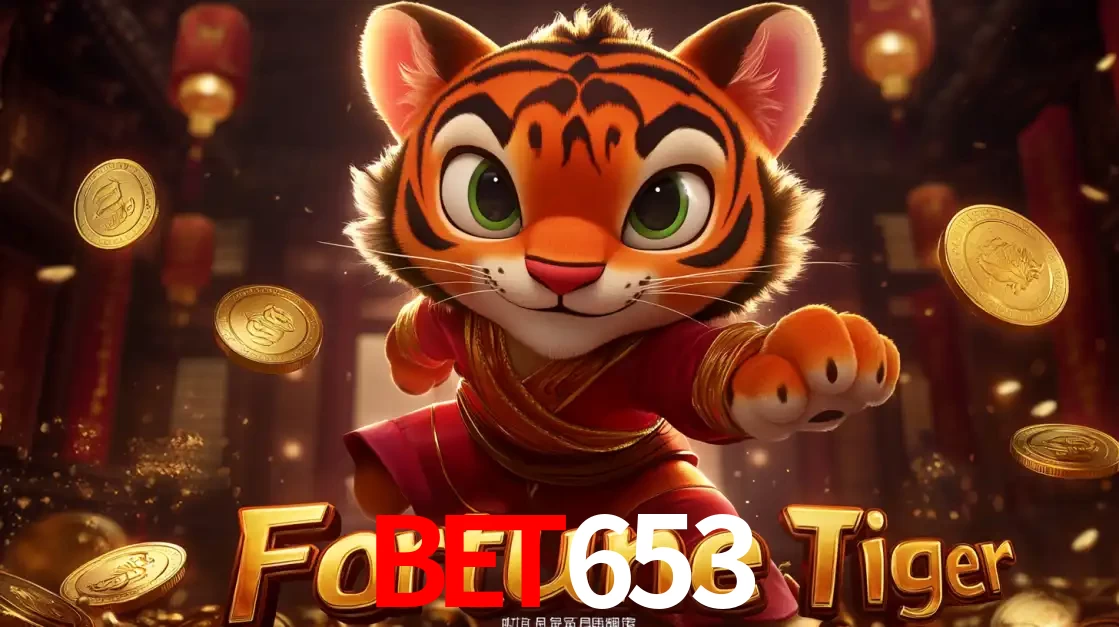 O carismático mascote do jogo de slot Fortune Tiger, um tigre fofo em pose de artes marciais, pronto para trazer sorte e multiplicadores de ganhos no cassino online bet653.
