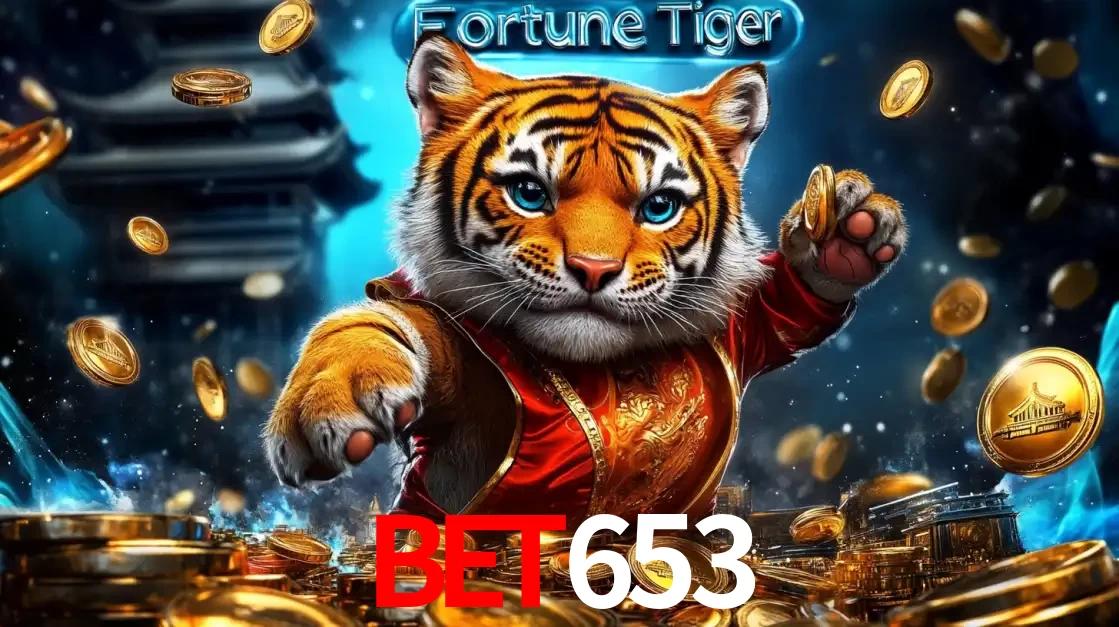 Imagem promocional do jogo de slot Fortune Tiger, com um tigre majestoso em traje tradicional cercado por uma fortuna em moedas de ouro, disponível agora no cassino bet653.