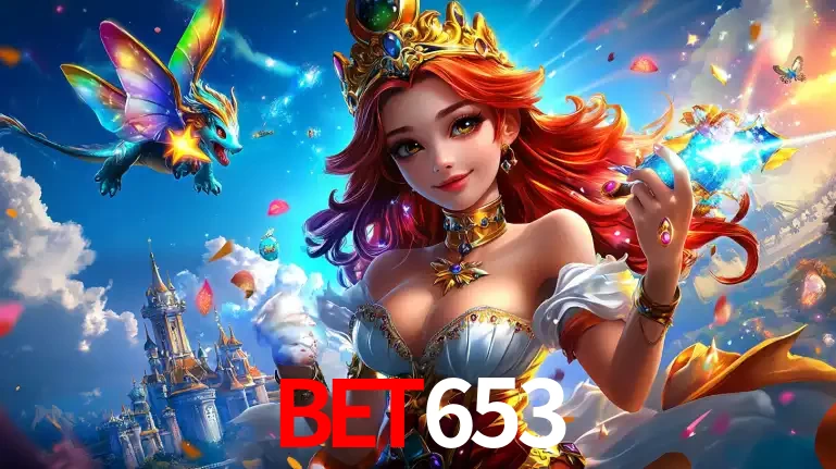 A princesa de um reino de fantasia mágico, com seu pequeno dragão, apresentando um mundo de prêmios encantados nos jogos de caça-níqueis do cassino bet653.